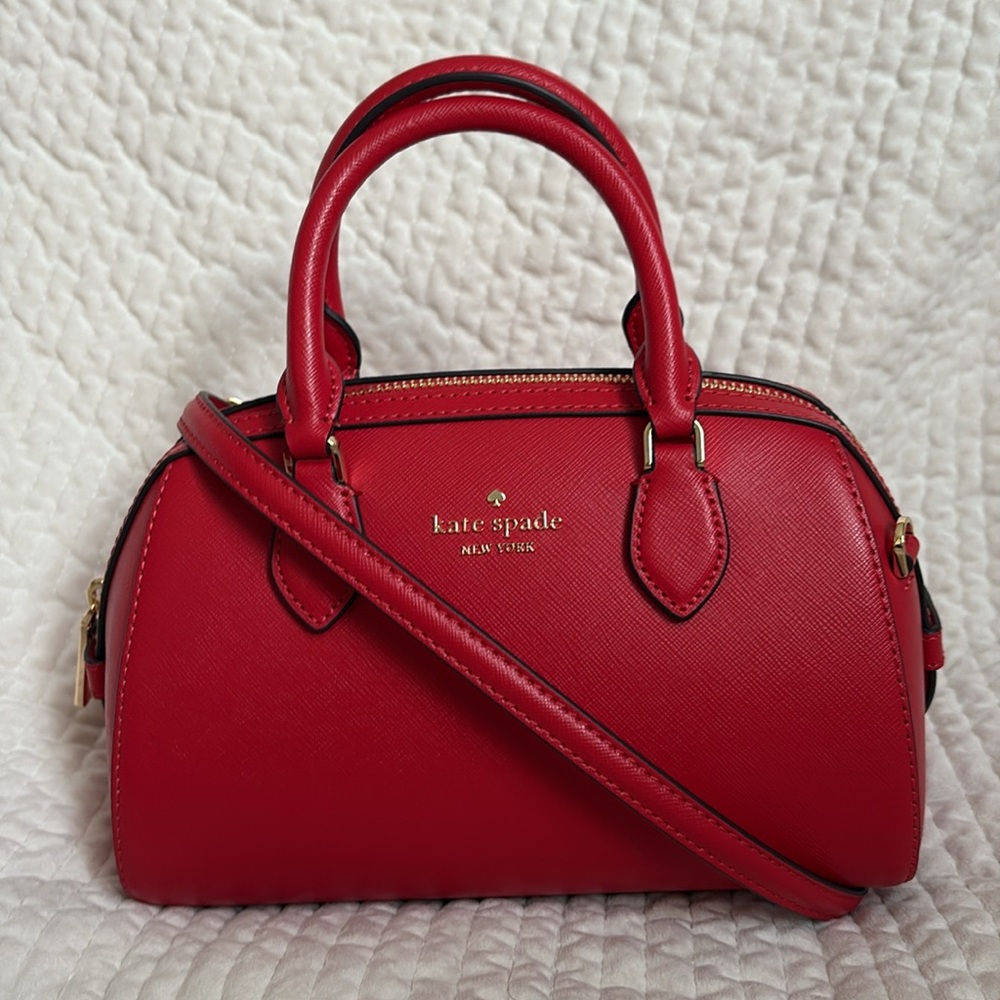 Kate Spade Madison Small Duffle Crossbody Bag in Ruby Red